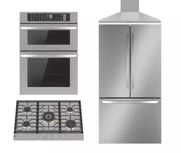LG kitchen appliance collection 3D model