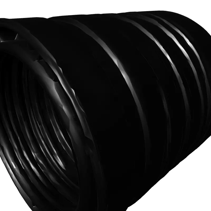 Corrugated Industrial Pipe Segment Low-poly 3D model_2