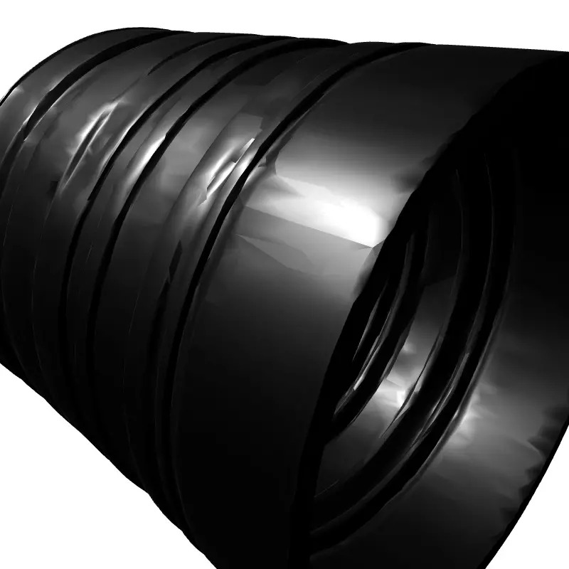 Corrugated Industrial Pipe Segment Low-poly 3D model_5
