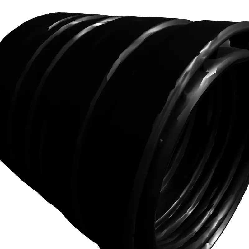 Corrugated Industrial Pipe Segment Low-poly 3D model_3
