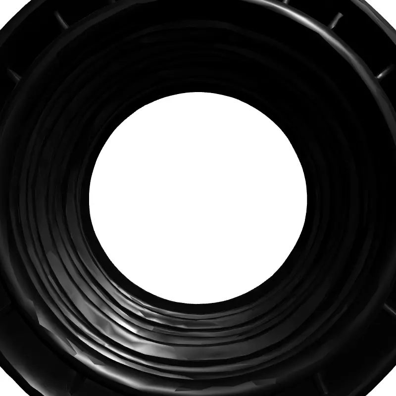 Corrugated Industrial Pipe Segment Low-poly 3D model_4