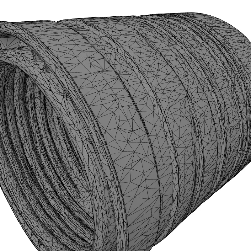 Corrugated Industrial Pipe Segment Low-poly 3D model_9
