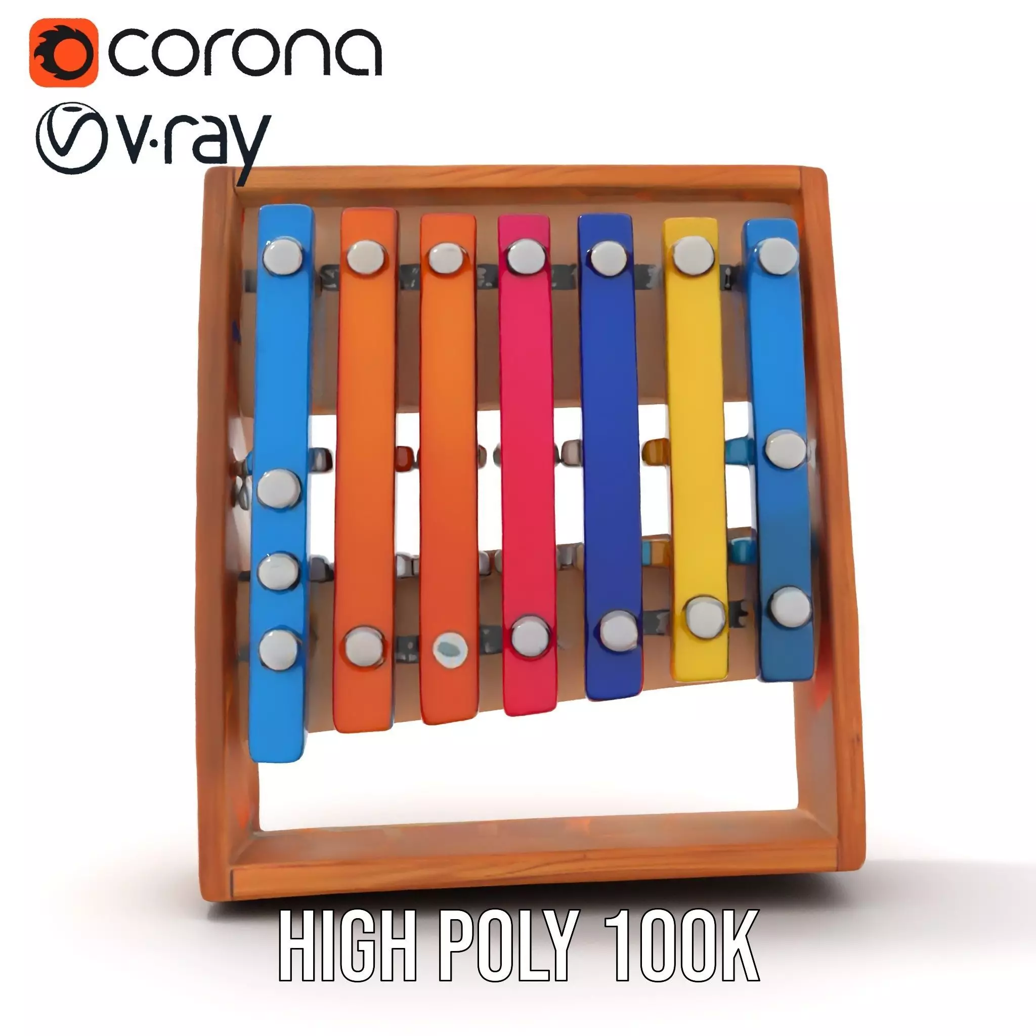 Colorful Xylophone model pack Low-poly 3D model_28
