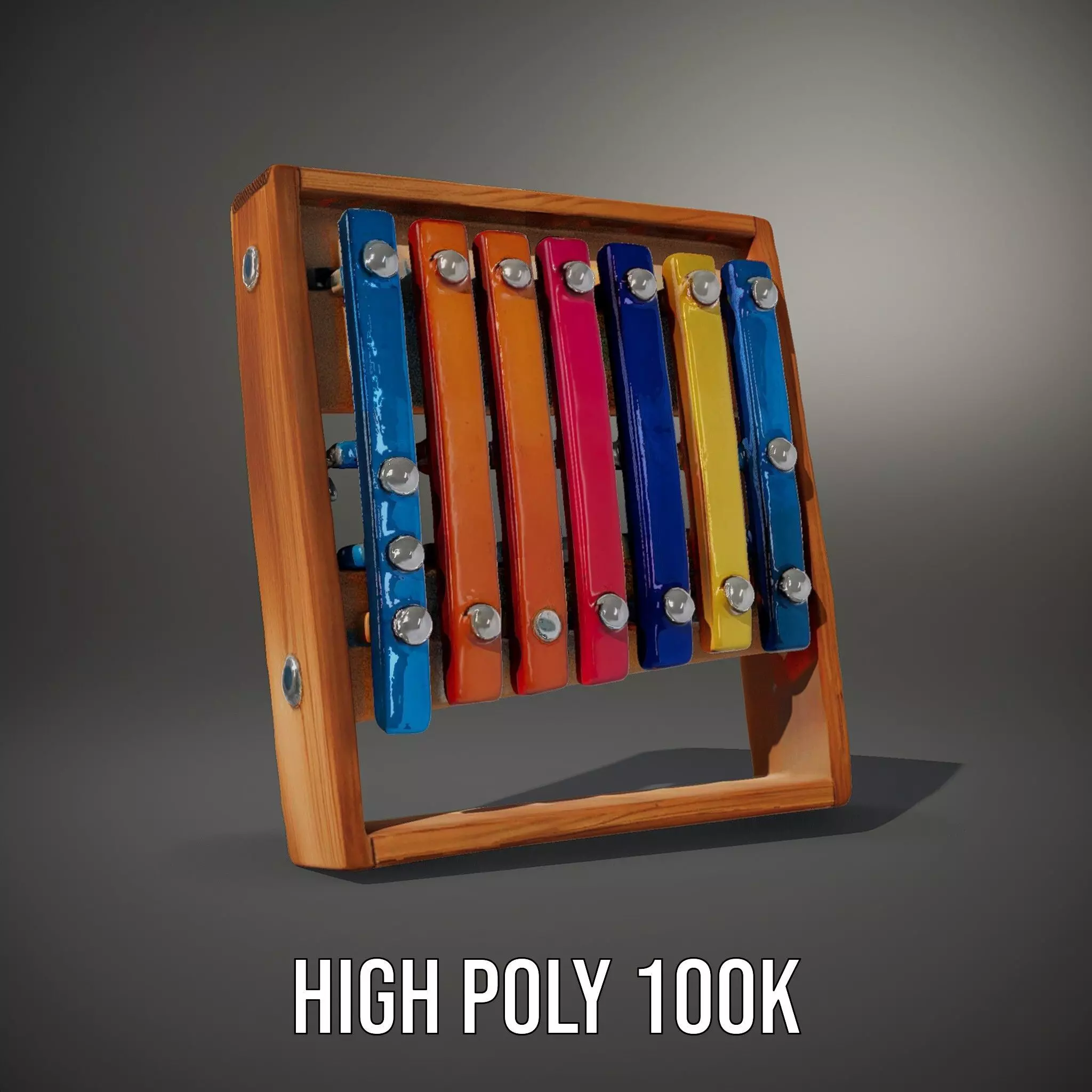 Colorful Xylophone model pack Low-poly 3D model_8