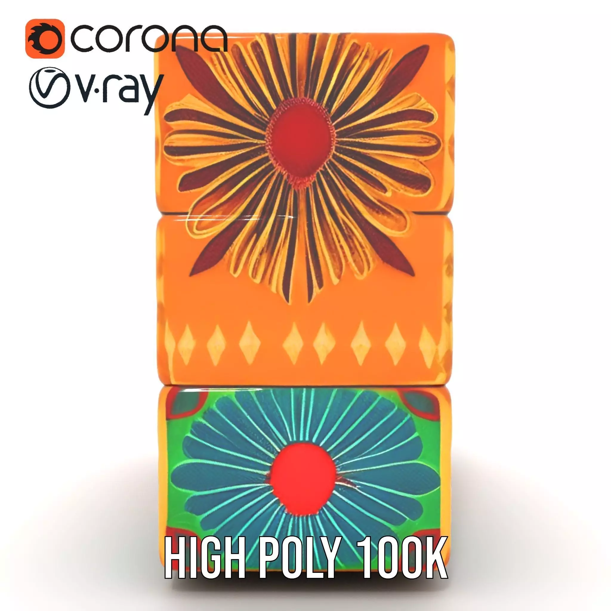 Retro Floral Block model pack Texture_23