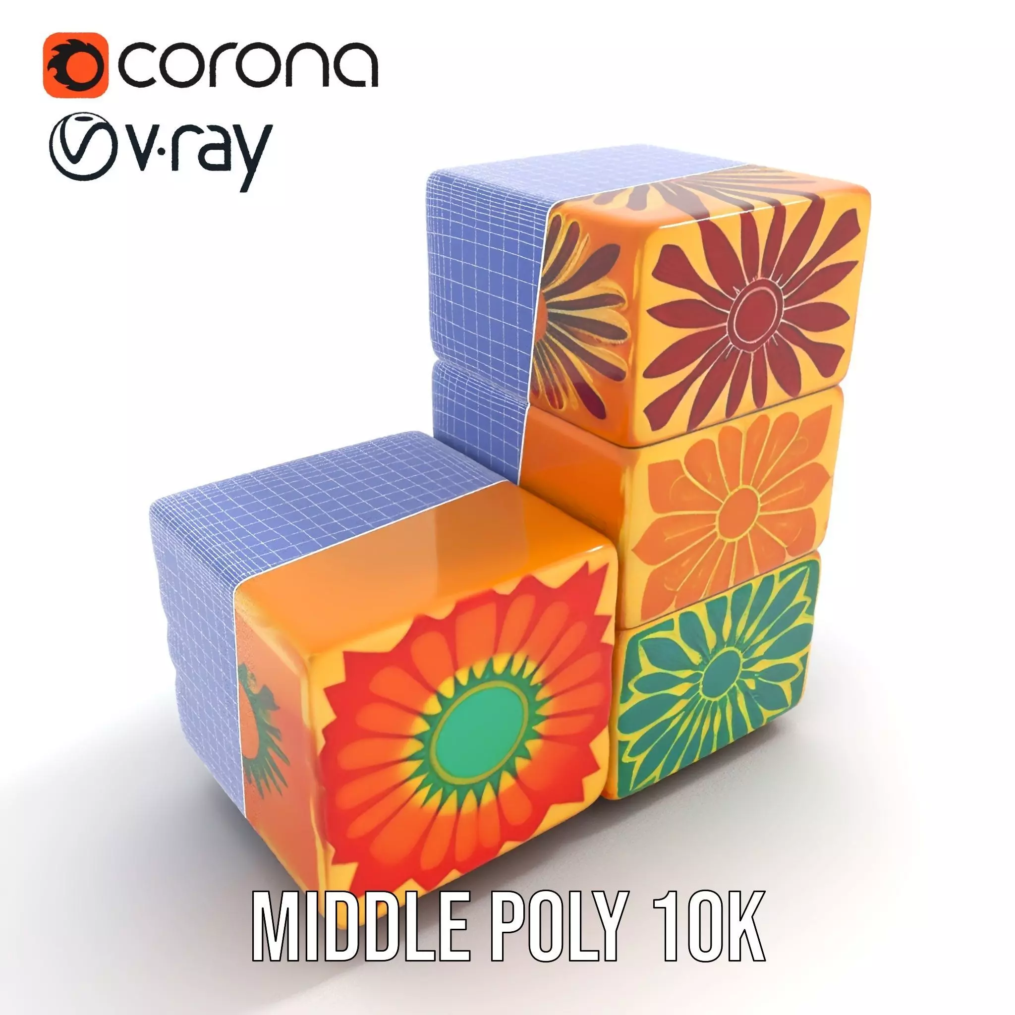 Retro Floral Block model pack Texture_13