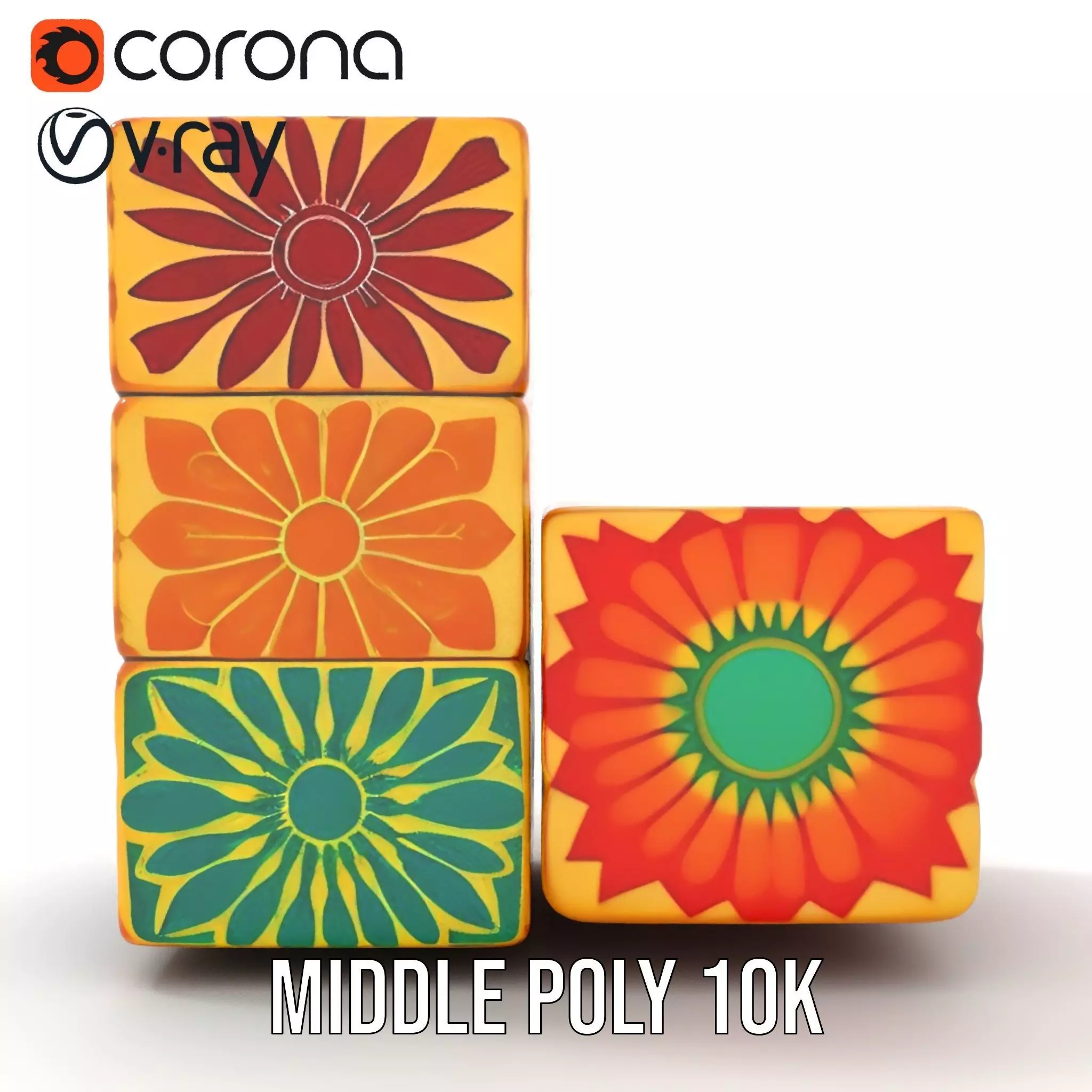 Retro Floral Block model pack Texture_18