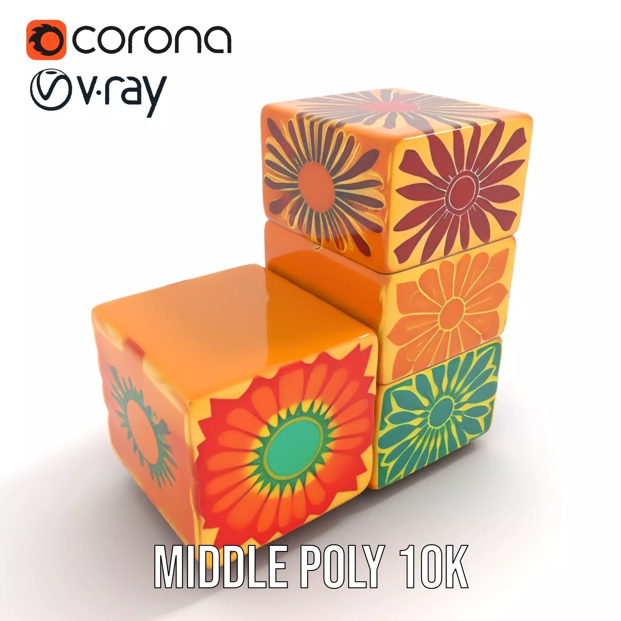 Retro Floral Block model pack Texture_11