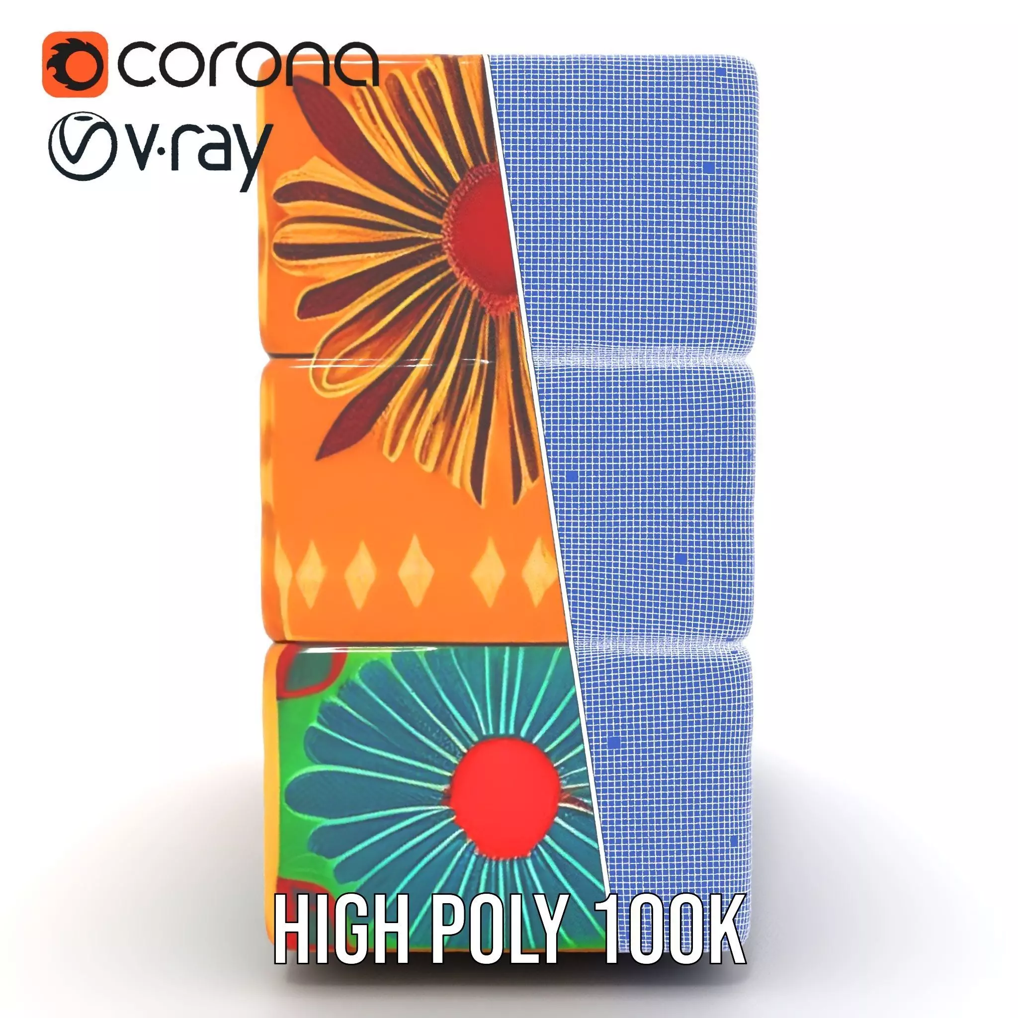 Retro Floral Block model pack Texture_34