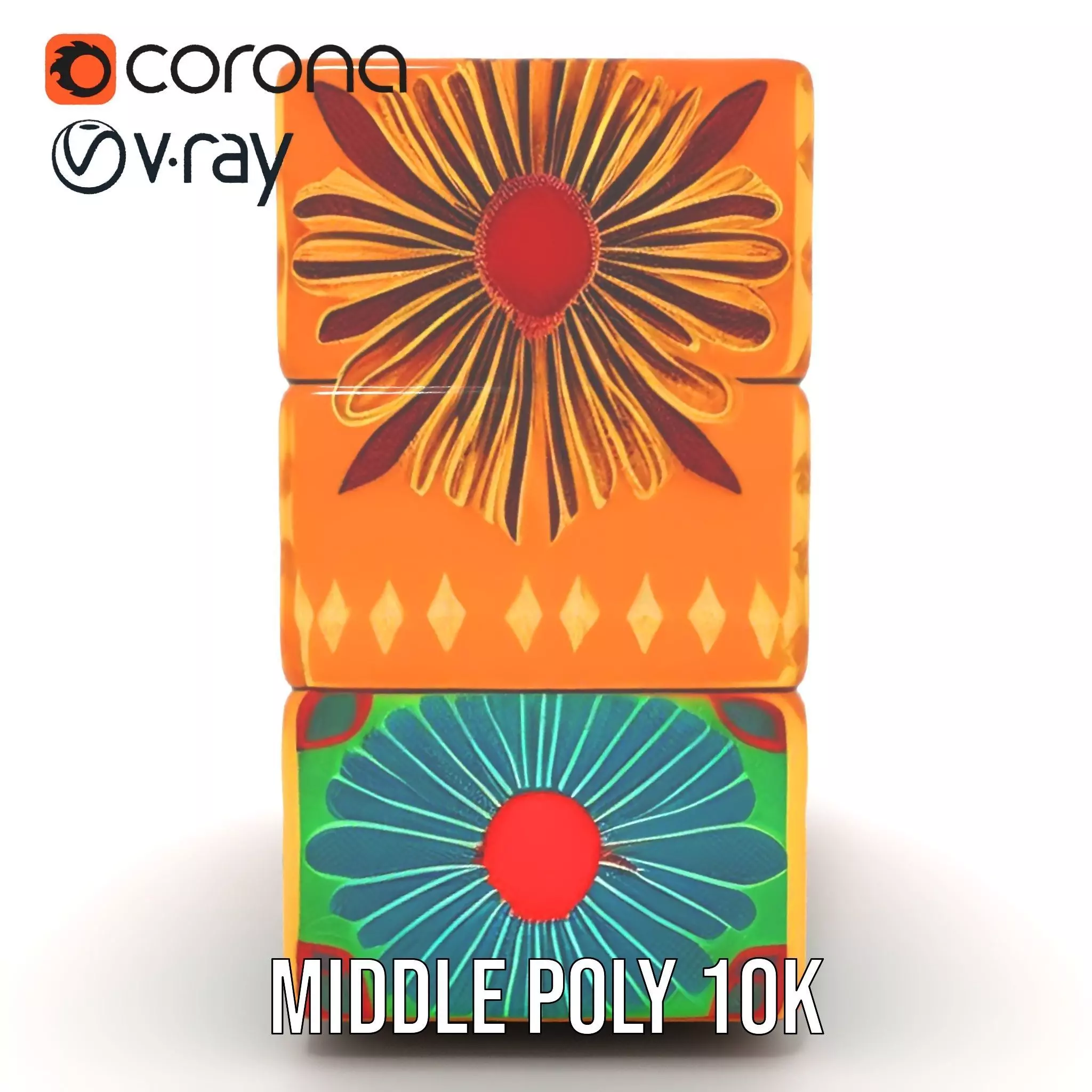 Retro Floral Block model pack Texture_24