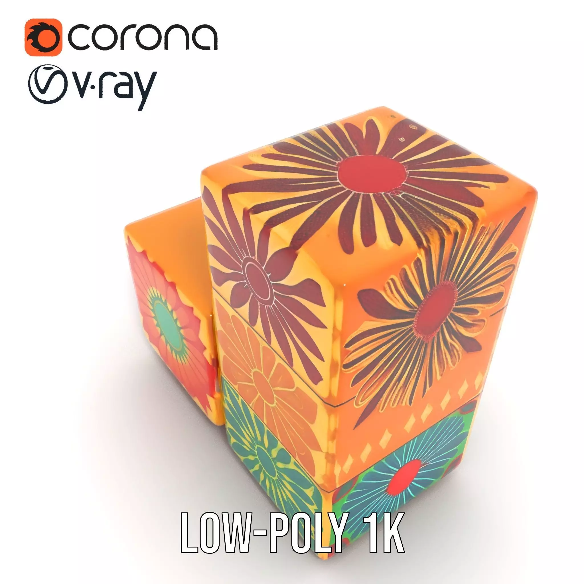 Retro Floral Block model pack Texture_9