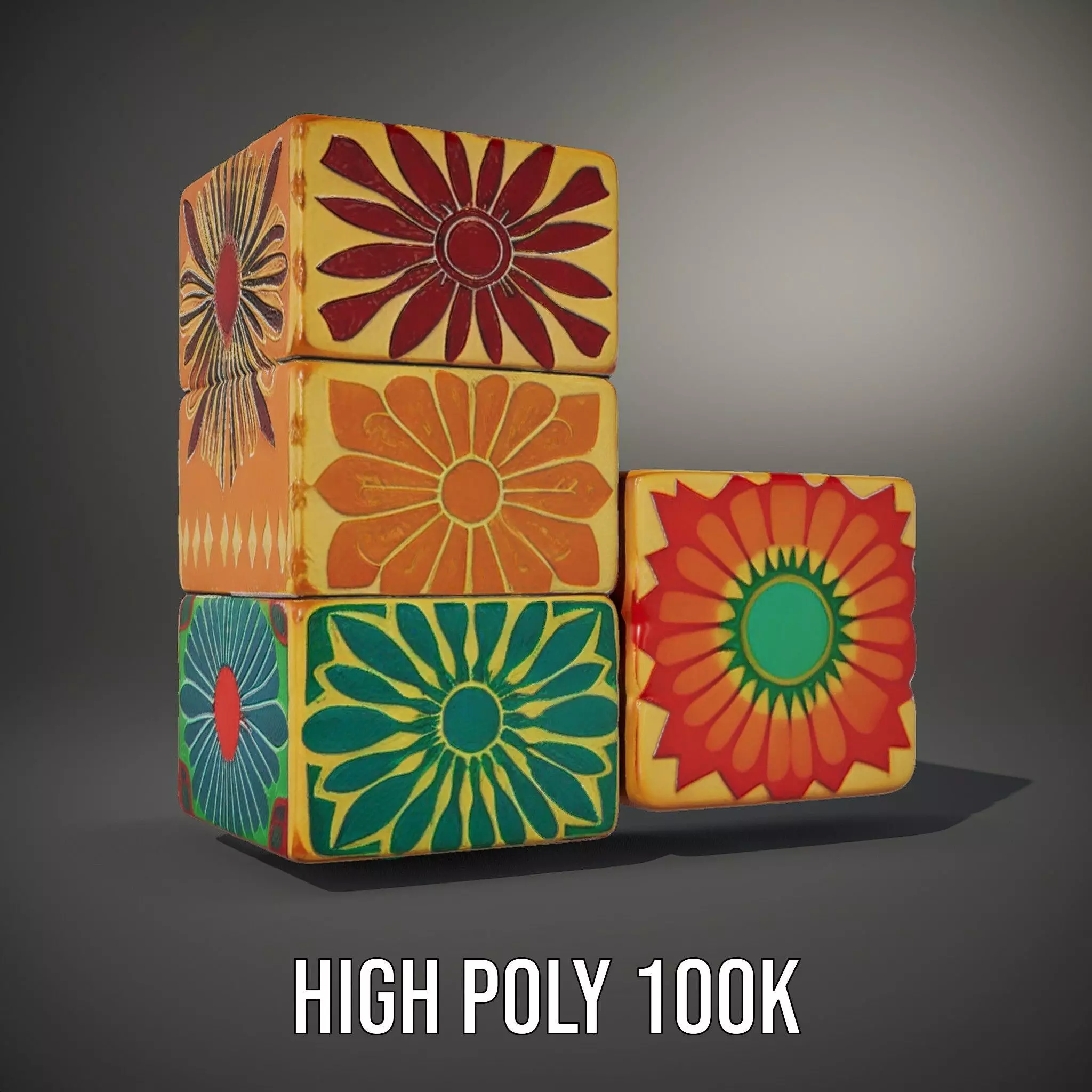 Retro Floral Block model pack Texture_10
