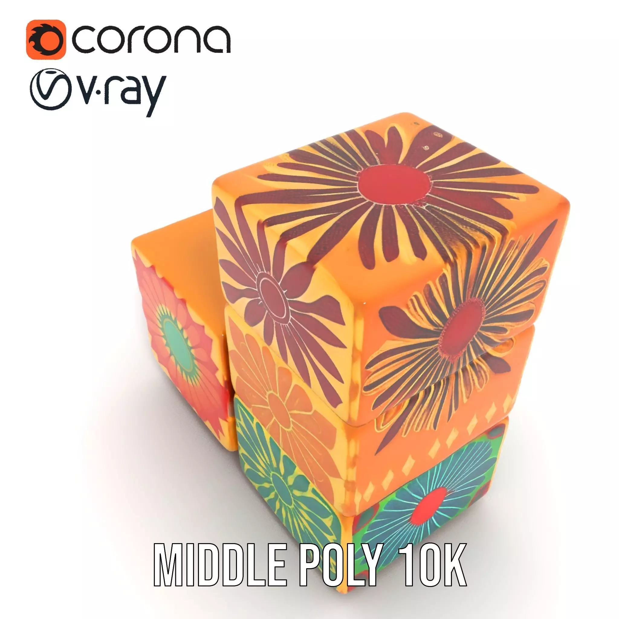 Retro Floral Block model pack Texture_5