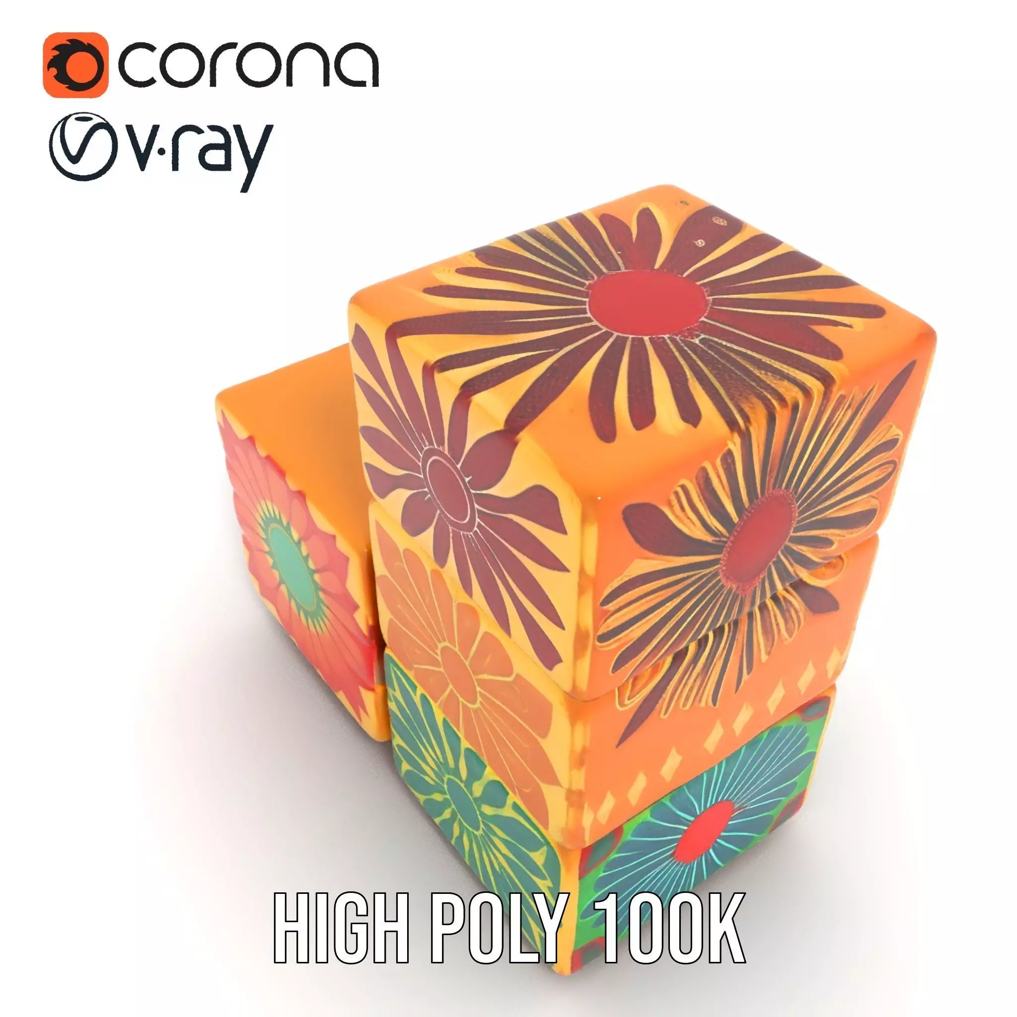 Retro Floral Block model pack Texture_20