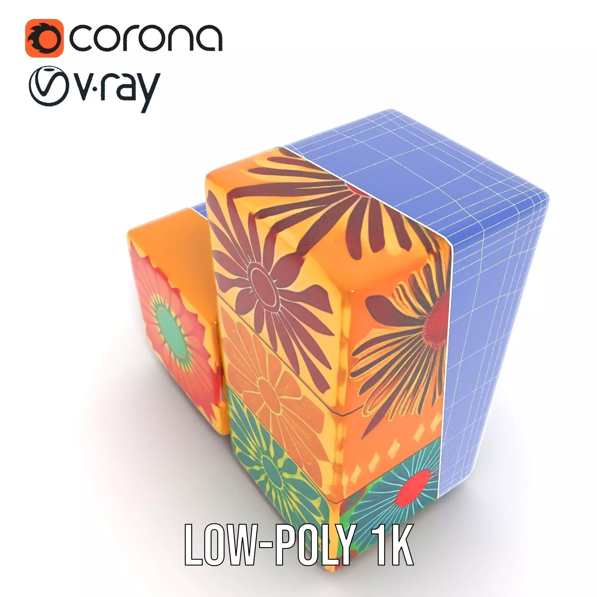 Retro Floral Block model pack Texture_25