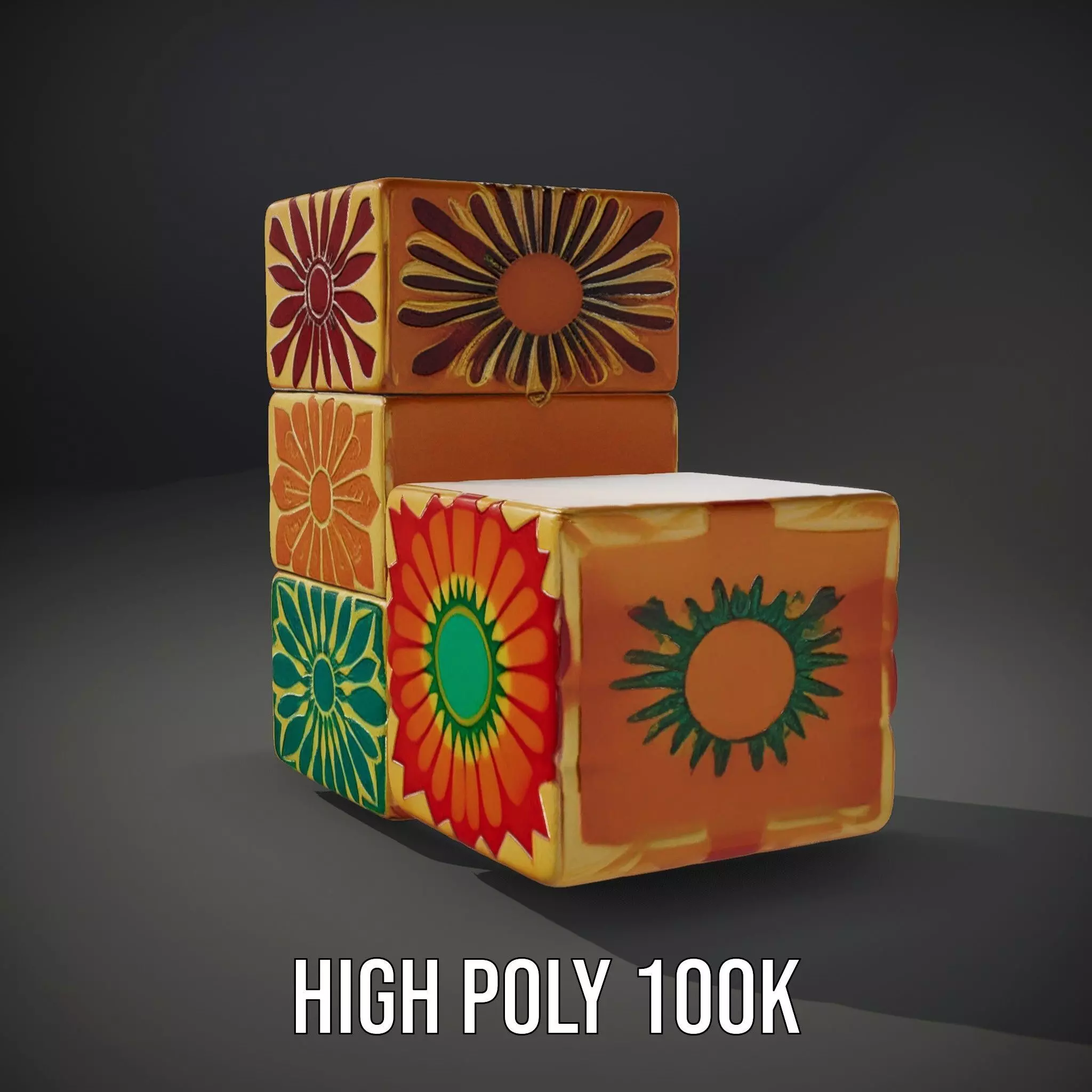 Retro Floral Block model pack Texture_8