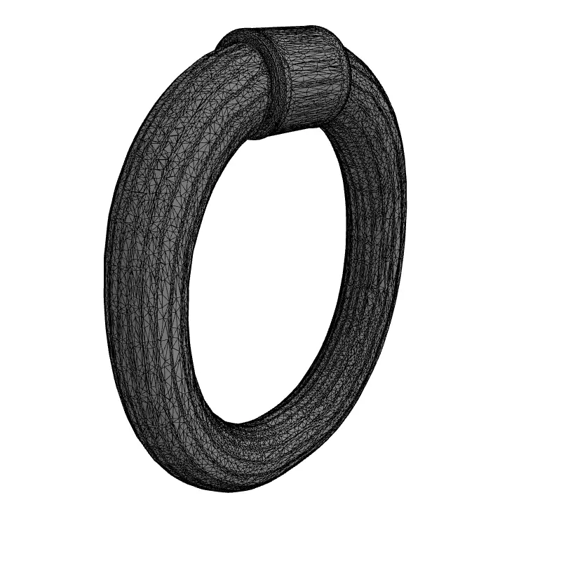 Woven Fabric Ring Handle Low-poly 3D model_1