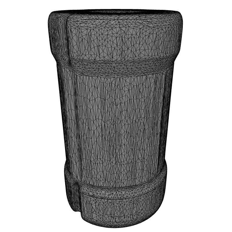 Tactical Knurled SciFi Component Low-poly 3D model_9