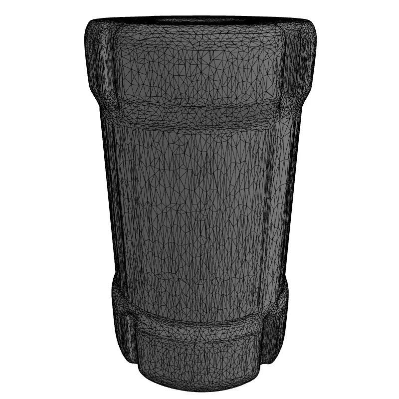 Tactical Knurled SciFi Component Low-poly 3D model_1