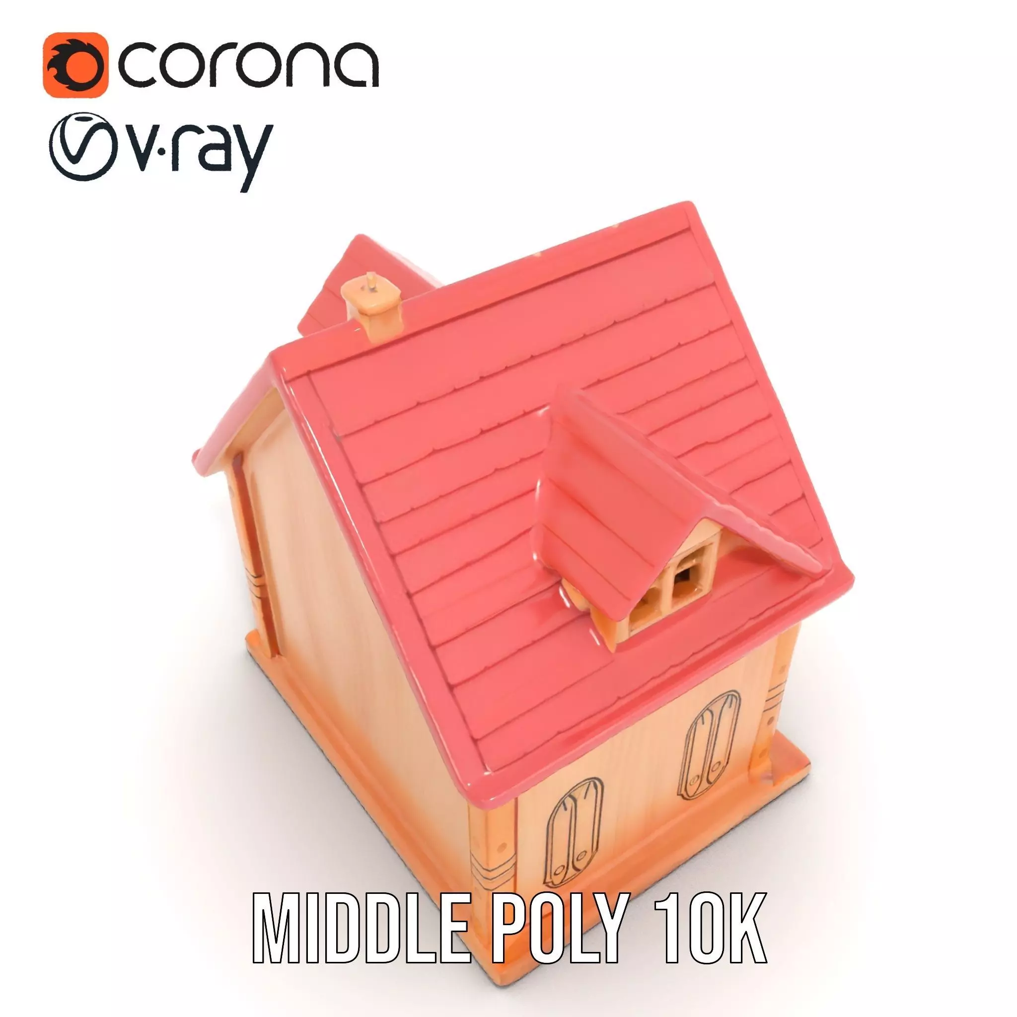 Charming Pink Dollhouse model pack Low-poly 3D model_11