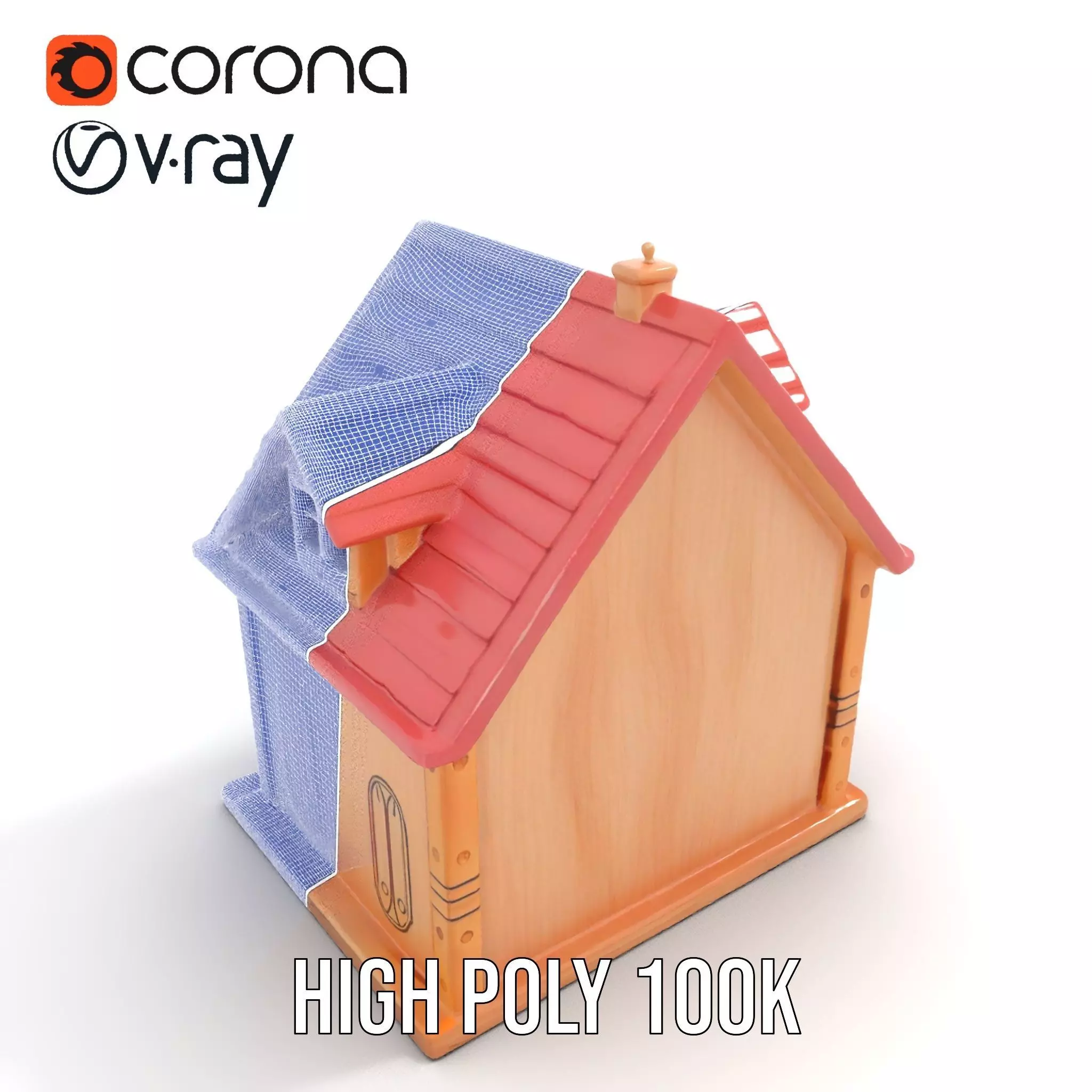 Charming Pink Dollhouse model pack Low-poly 3D model_32