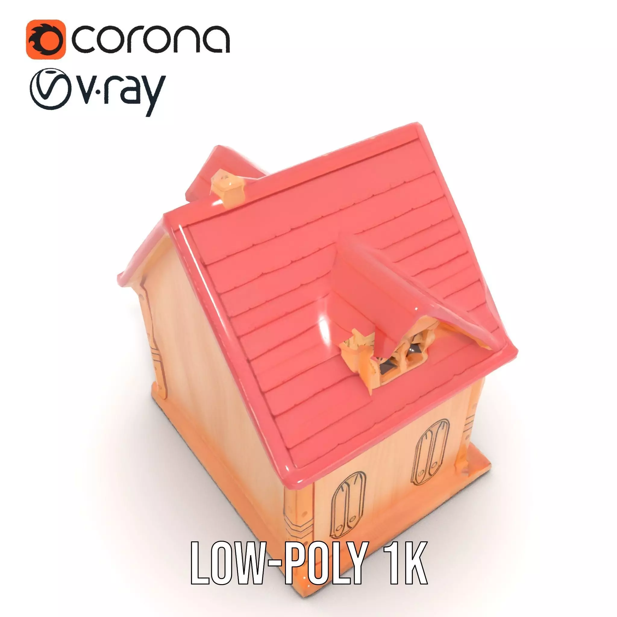 Charming Pink Dollhouse model pack Low-poly 3D model_14