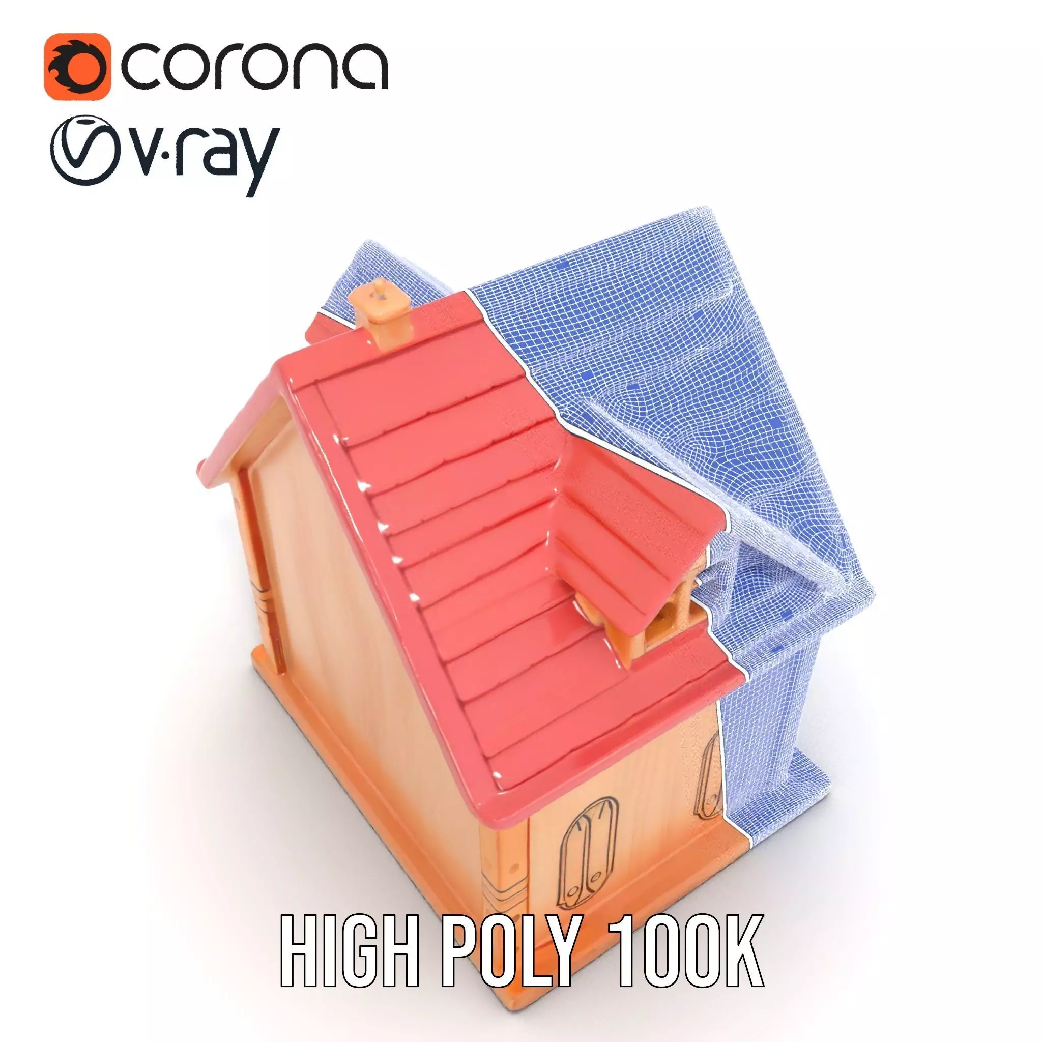 Charming Pink Dollhouse model pack Low-poly 3D model_34