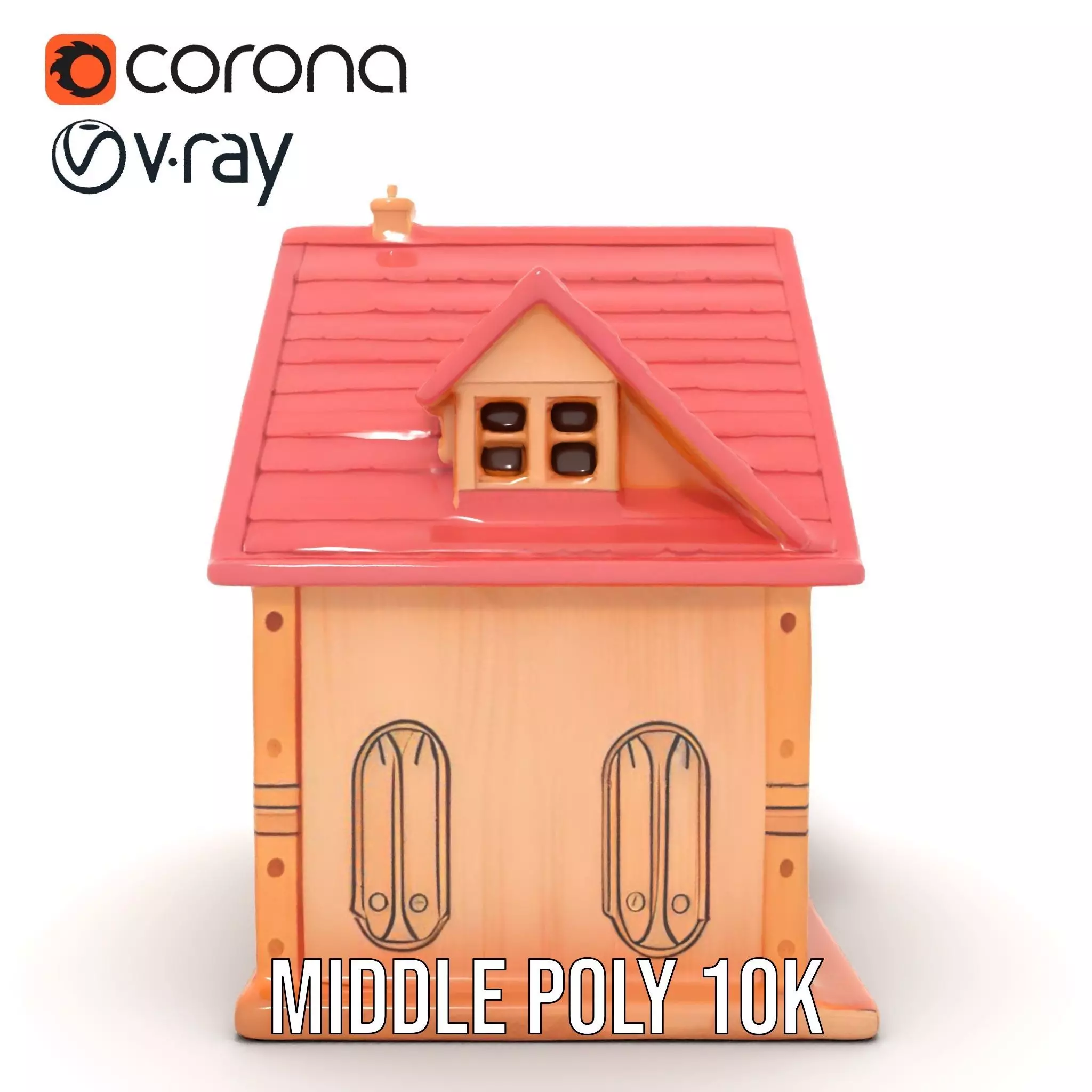 Charming Pink Dollhouse model pack Low-poly 3D model_13