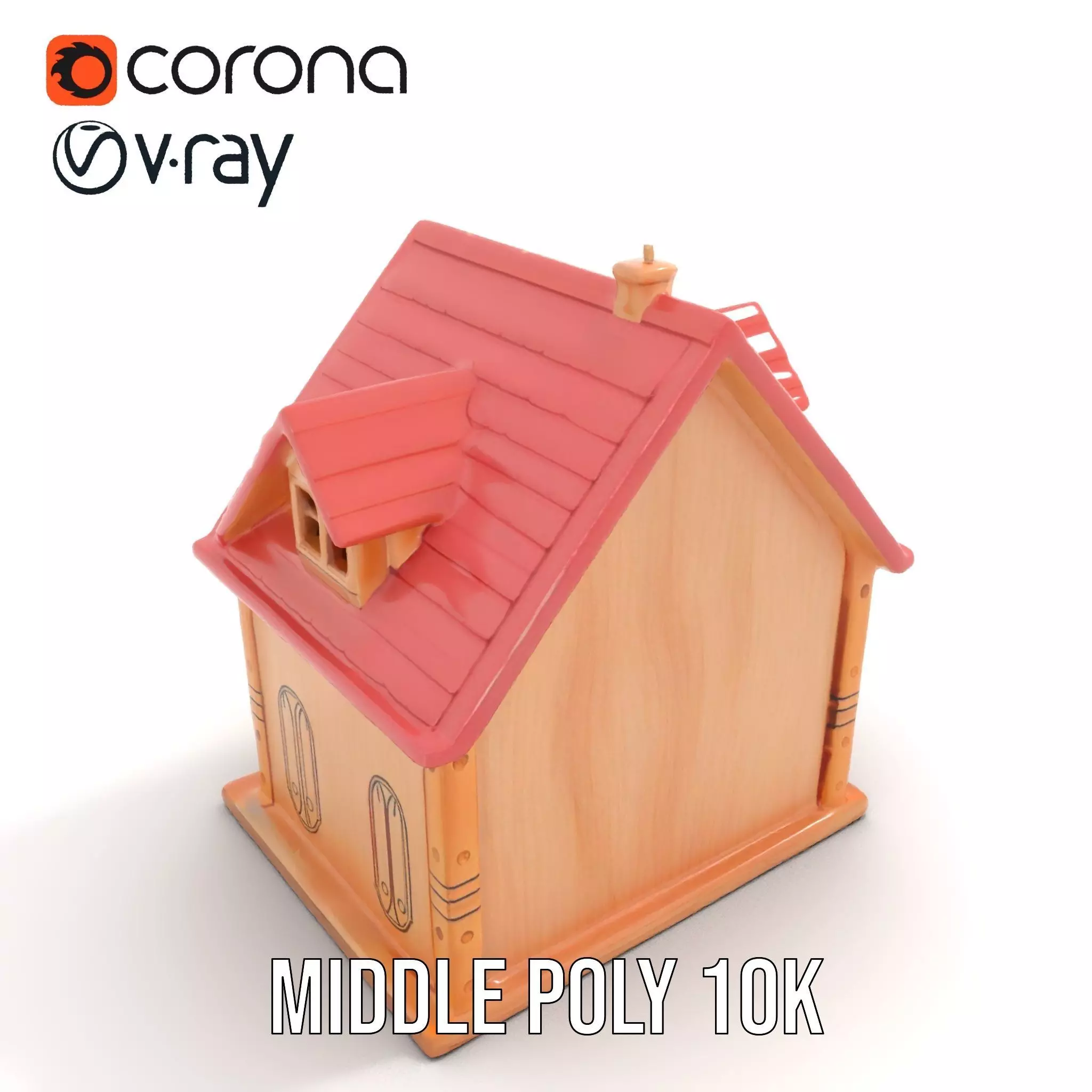 Charming Pink Dollhouse model pack Low-poly 3D model_6