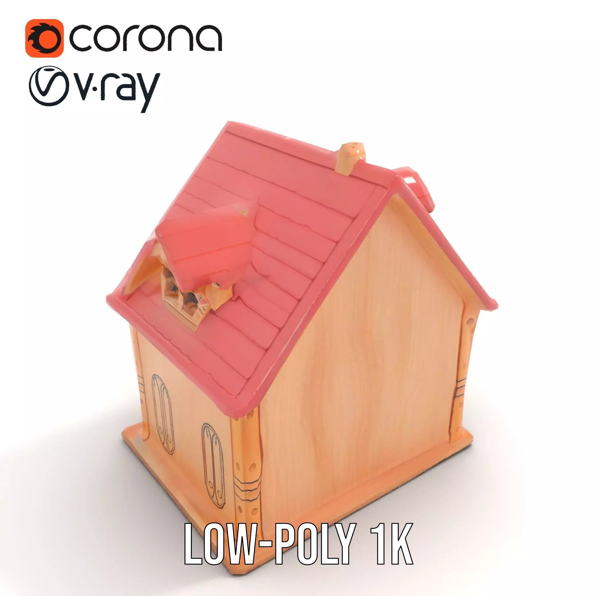 Charming Pink Dollhouse model pack Low-poly 3D model_28