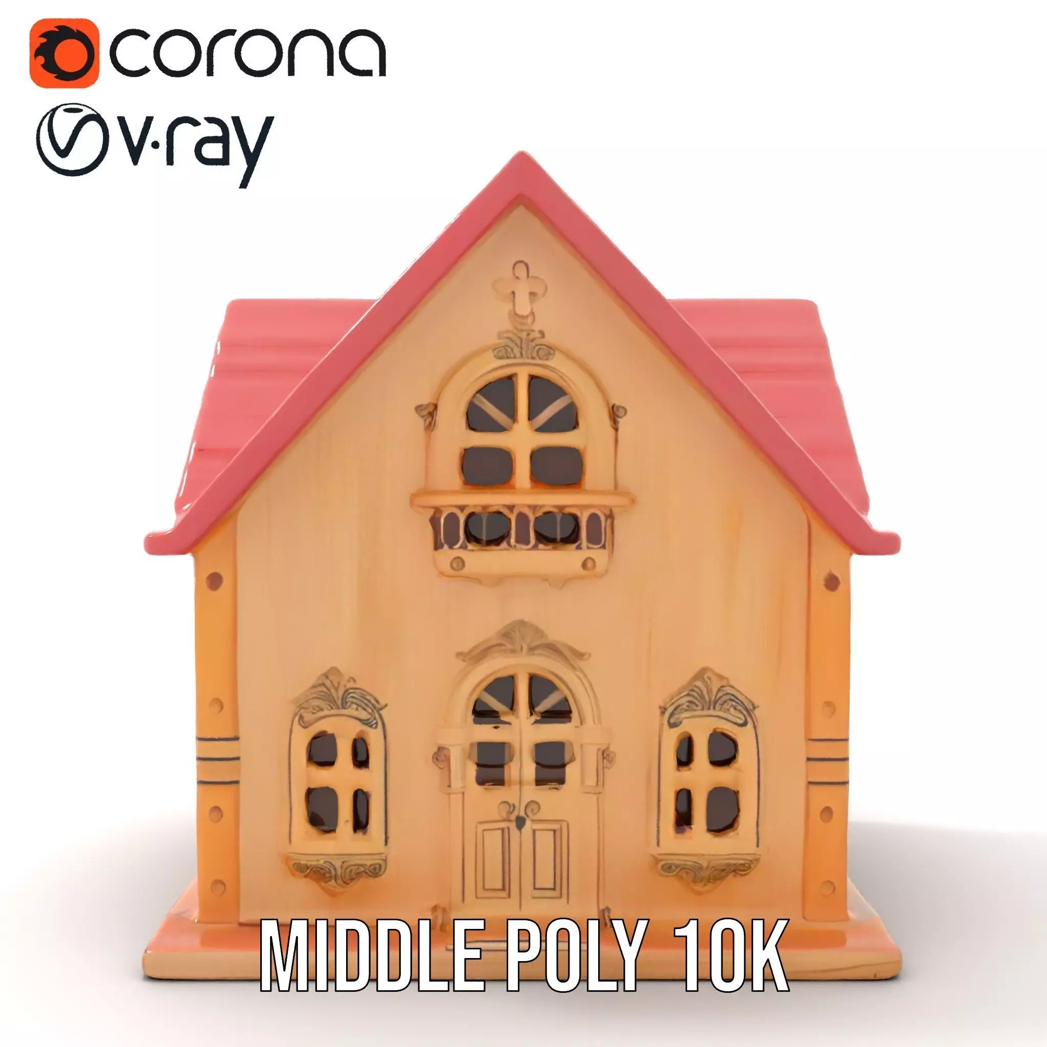 Charming Pink Dollhouse model pack Low-poly 3D model_21