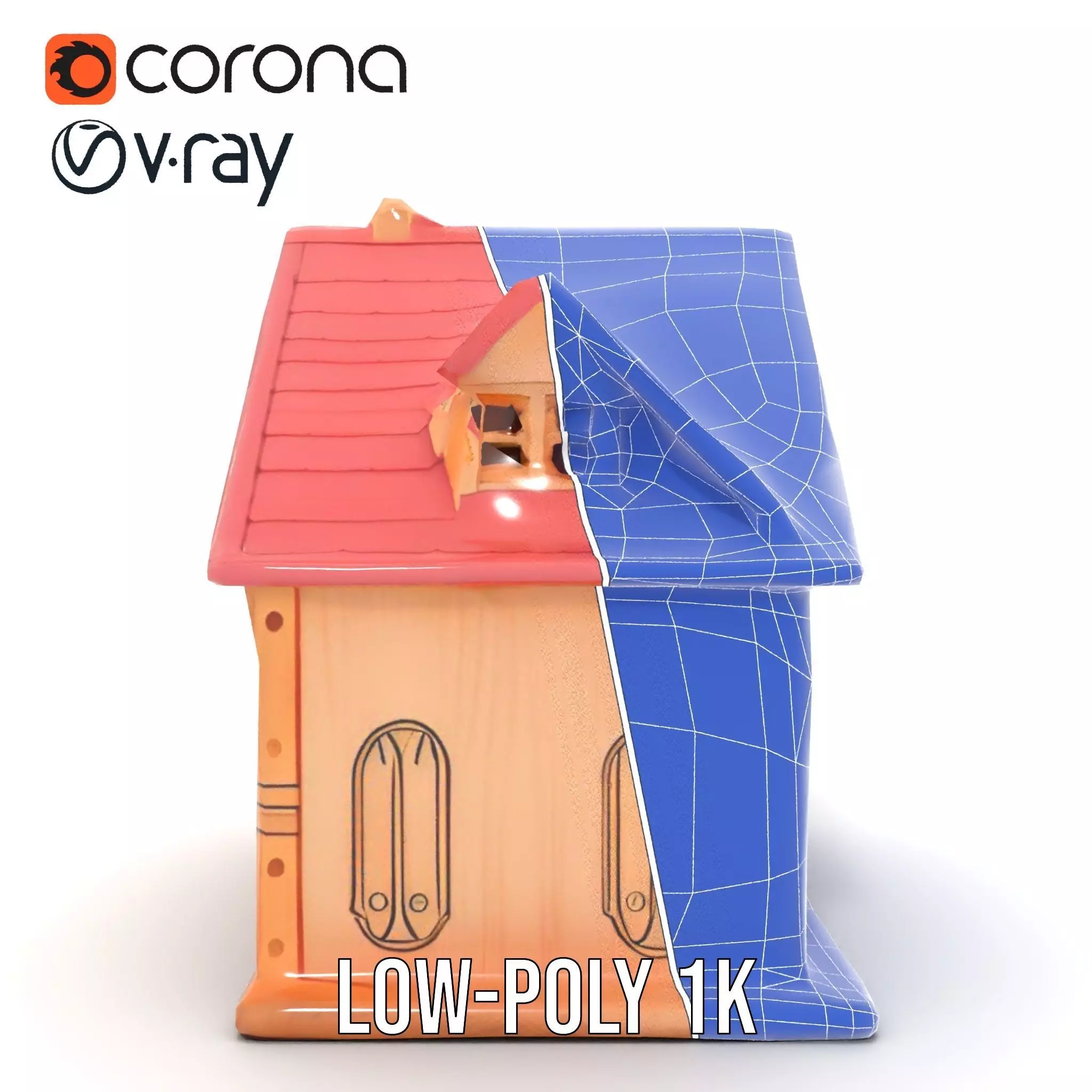 Charming Pink Dollhouse model pack Low-poly 3D model_31