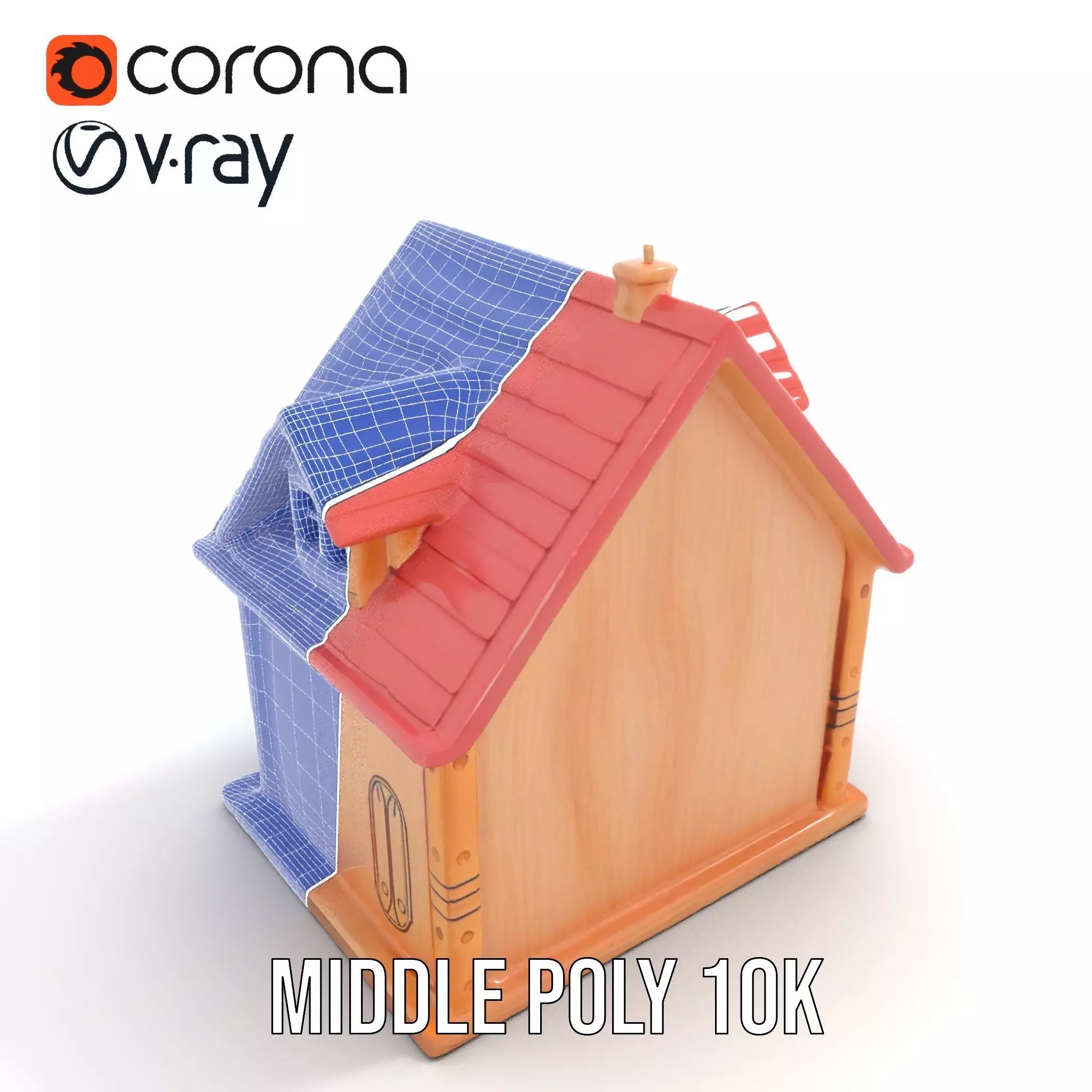 Charming Pink Dollhouse model pack Low-poly 3D model_16