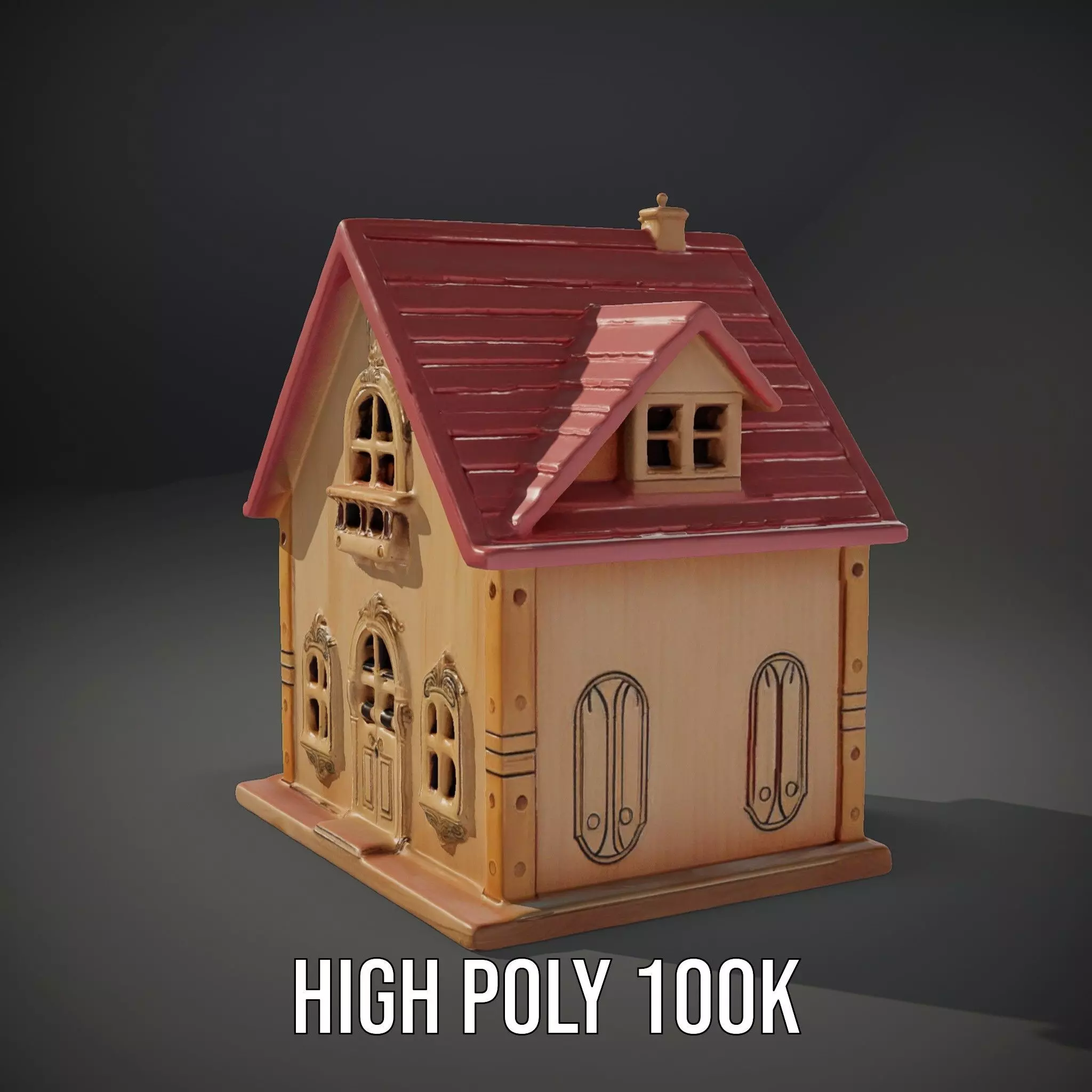 Charming Pink Dollhouse model pack Low-poly 3D model_8