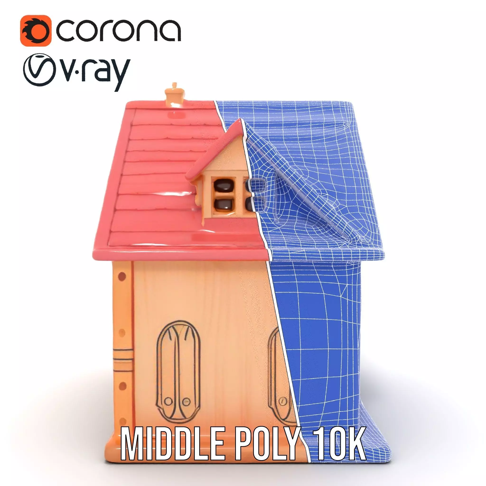 Charming Pink Dollhouse model pack Low-poly 3D model_24