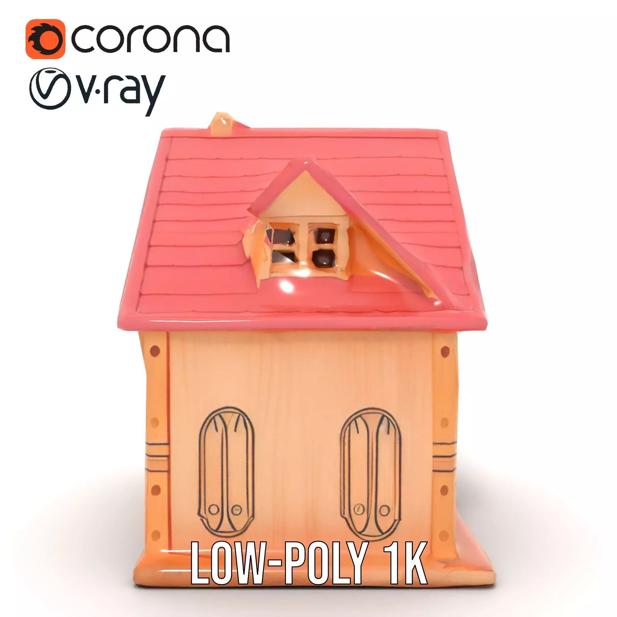 Charming Pink Dollhouse model pack Low-poly 3D model_25