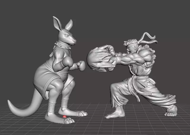 STREETS OF RAGE ROO MINIATURE MODEL FOR FANTASY GAMES RPG DND 3D print model_2