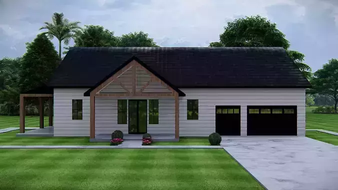 Modern American House Exterior 3D Model Architectural  3D model