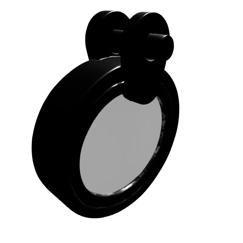 Modern Metal Ring Pull Handle Low-poly 3D model_6