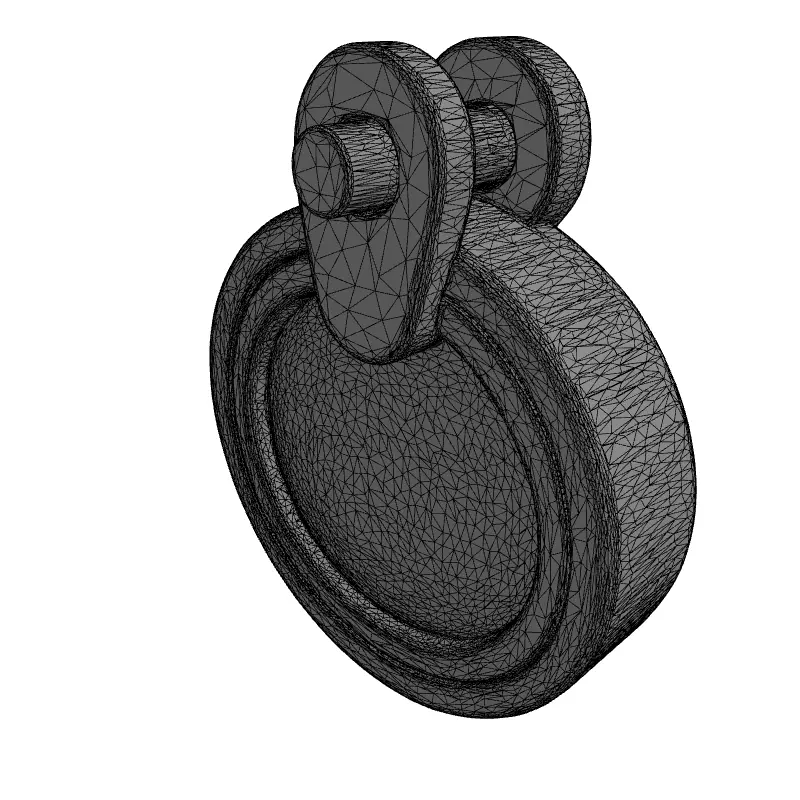Modern Metal Ring Pull Handle Low-poly 3D model_1