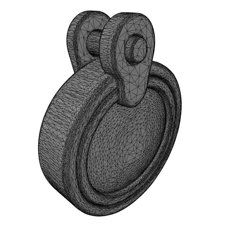 Modern Metal Ring Pull Handle Low-poly 3D model_9