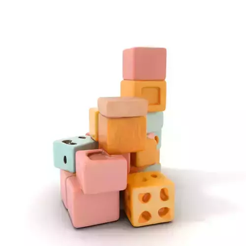 Pastel Wooden Blocks model pack
