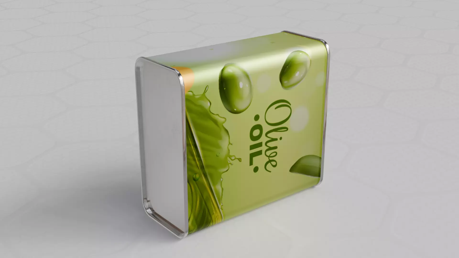 Square Aluminium Oil can tin 3D model_6