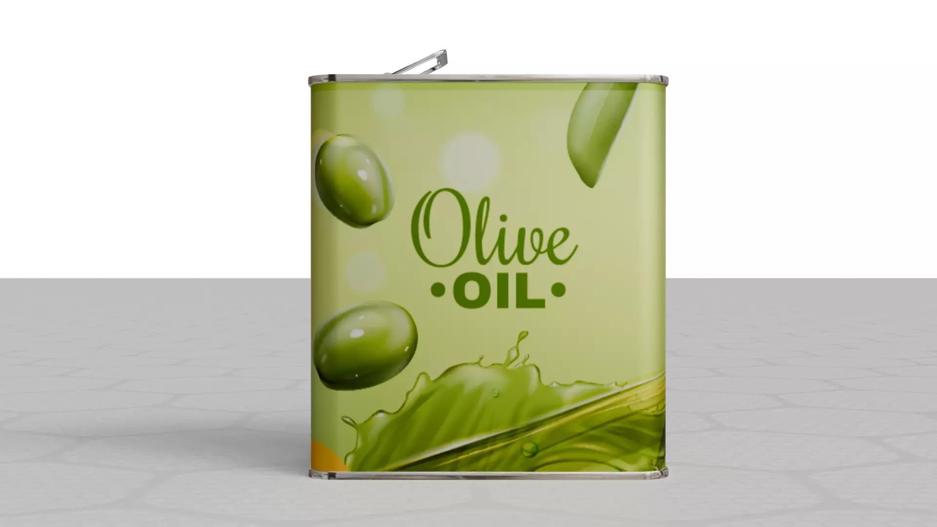 Square Aluminium Oil can tin 3D model_2