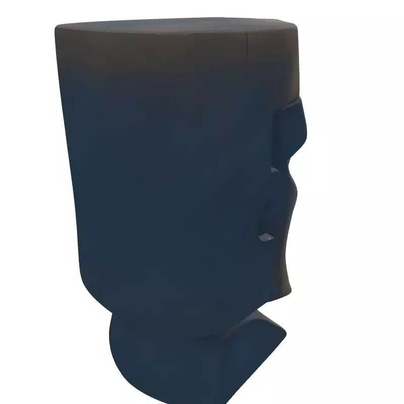 Ancient Stone Tribal Head Statue Low-poly 3D model_6