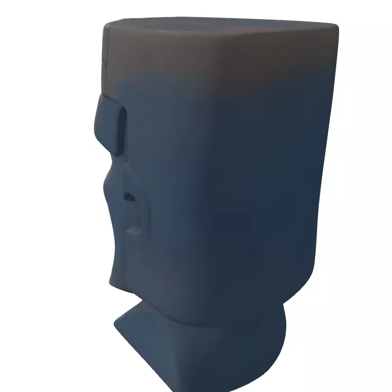 Ancient Stone Tribal Head Statue Low-poly 3D model_5