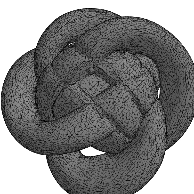 Wooden Interlocking Knot Abstract Sculpture Low-poly 3D model_1