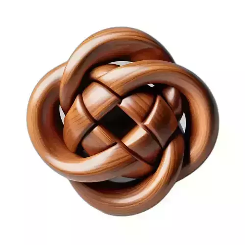 Wooden Interlocking Knot Abstract Sculpture