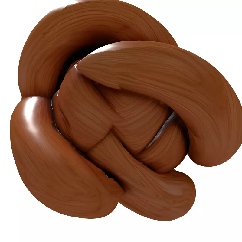 Wooden Interlocking Knot Abstract Sculpture Low-poly 3D model_7
