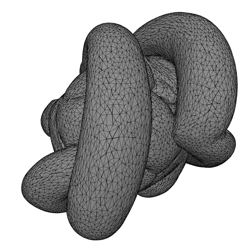 Wooden Interlocking Knot Abstract Sculpture Low-poly 3D model_9